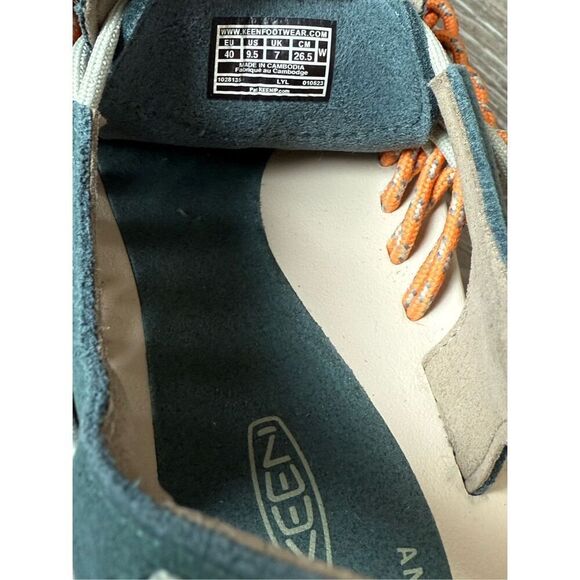 NEW KEEN Uneek Woven Sneakers In Sea Moss/Tangerine Colorway Size 9.5 - Picture 12 of 12